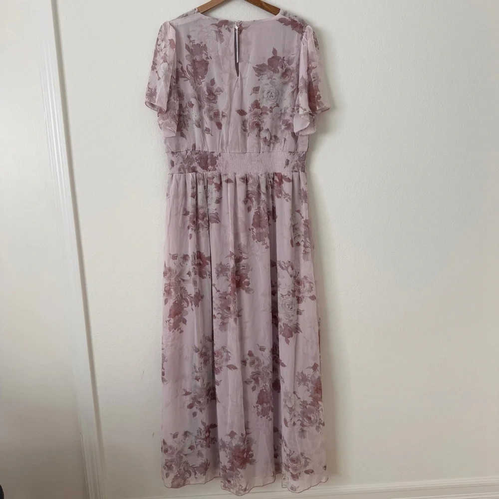 Baltic Born NWT Alexandria Smocked Maxi Dress Blush Floral Pink Plus Size 1X - Picture 6 of 12